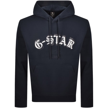 G Star Logo Hoodie Navy | Mainline Menswear us